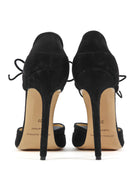 Bionda Castana Black Suede and Mesh Mary Jane Pumps - 39