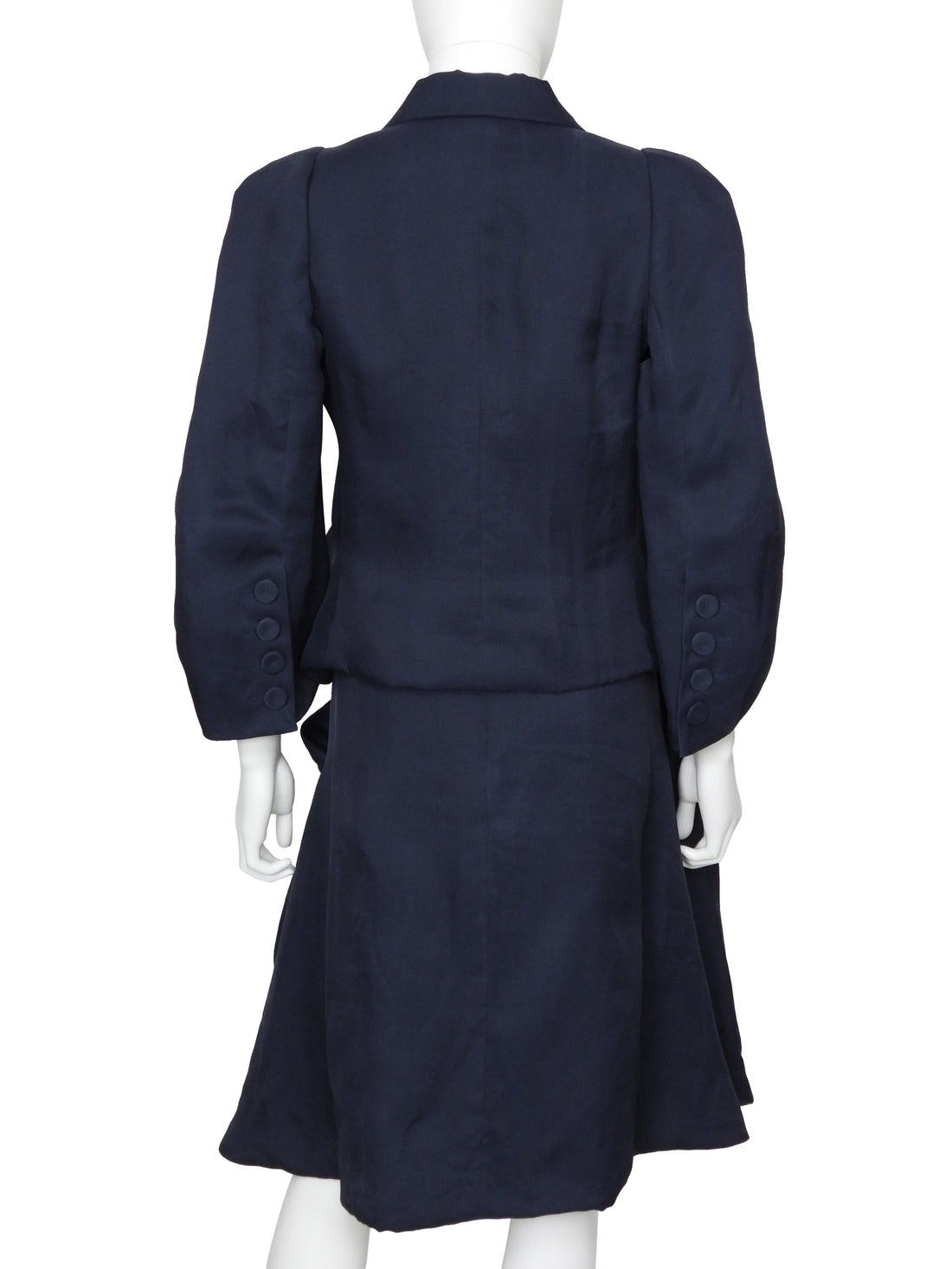 Sonia Rykiel Navy Organza Silk Two Piece Skirt Suit - 42