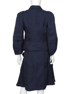 Sonia Rykiel Navy Organza Silk Two Piece Skirt Suit - 42