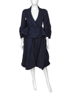 Sonia Rykiel Navy Organza Silk Two Piece Skirt Suit - 42