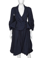 Sonia Rykiel Navy Organza Silk Two Piece Skirt Suit - 42