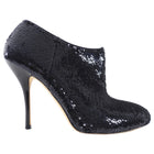 Gucci Black Sequin Paillette High Heel Ankle Booties - 37.5