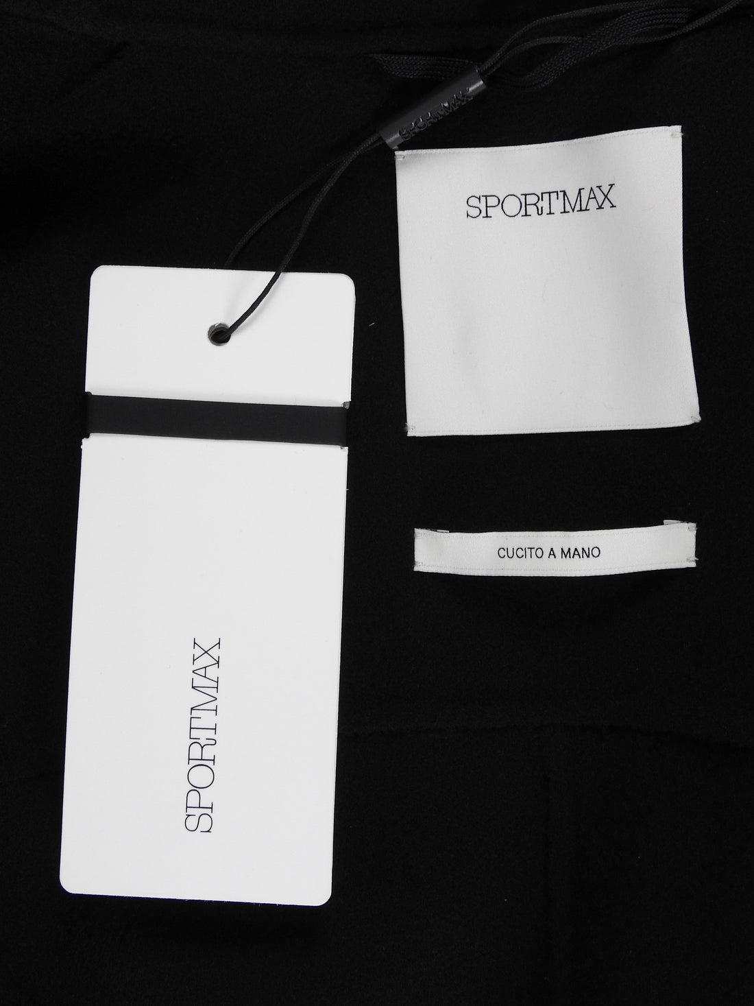 SportMax Black Ego Double Faced Wool Gold Button Jacket - 44