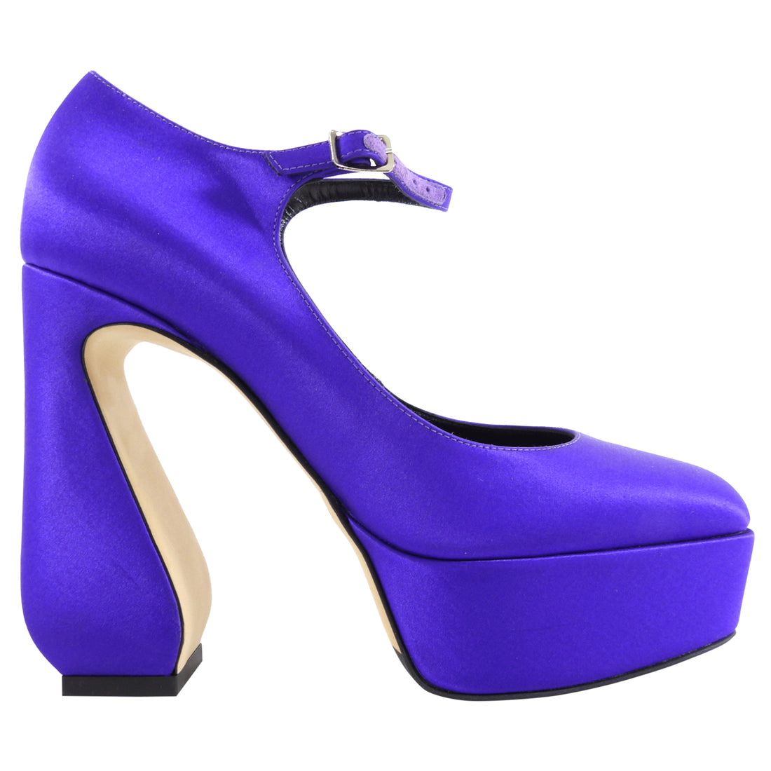 S Rossi by Sergio Rossi Purple Satin Platform Heels - 38