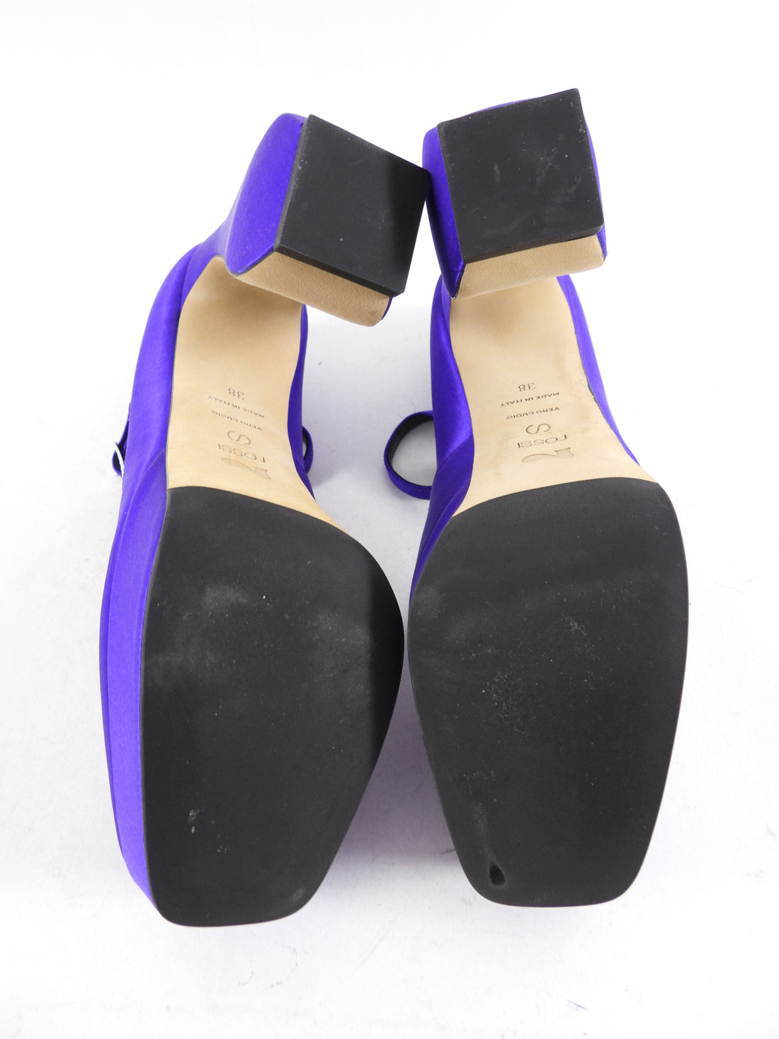 S Rossi by Sergio Rossi Purple Satin Platform Heels - 38