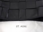 St. Agni Black Woven Leather Mini Tote Bag