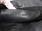 St. Agni Black Woven Leather Mini Tote Bag
