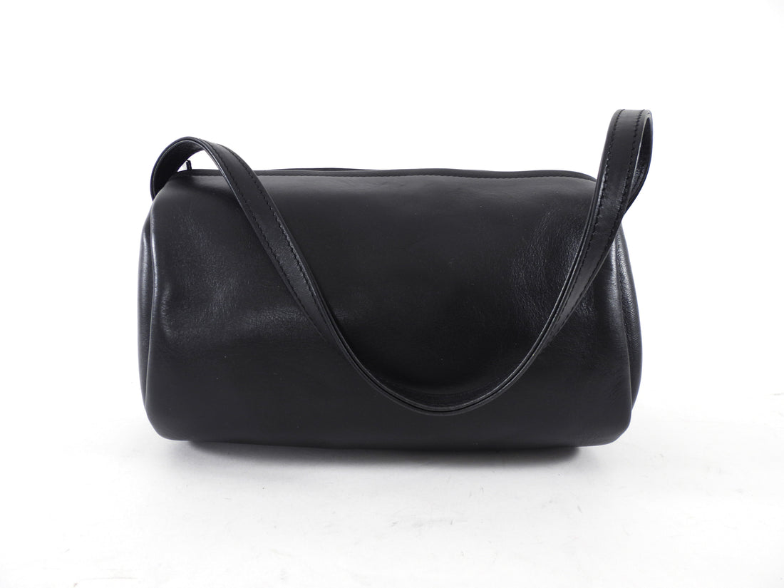 St. Agni Black Leather Barrel Connolo Bag