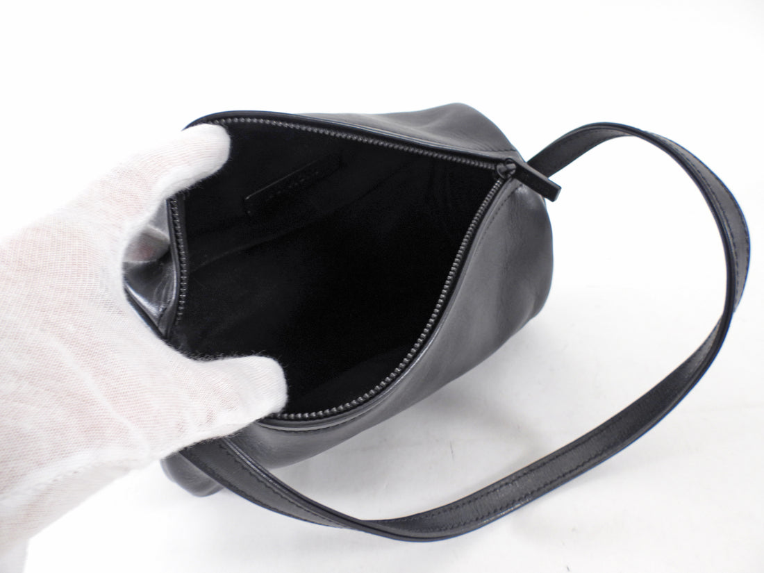 St. Agni Black Leather Barrel Connolo Bag