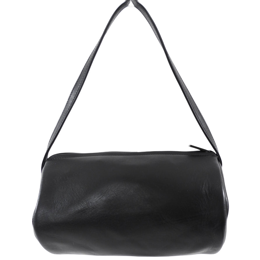 St. Agni Black Leather Barrel Connolo Bag