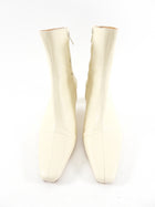 Staud Ivory Leather Low Heel Wally Ankle Boot - 37