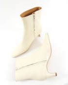 Staud Ivory Leather Low Heel Wally Ankle Boot - 37