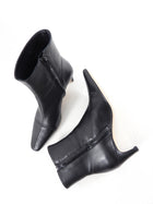 Staud Black Leather Low Heel Wally Ankle Boot - 37