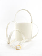 Staud Ivory Grained Leather Bucket Bag