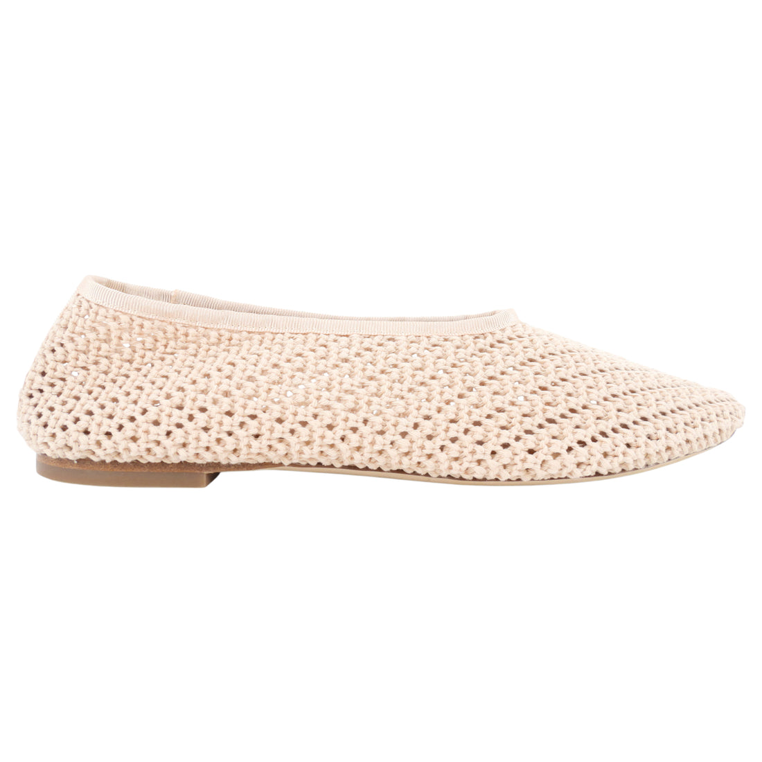 Staud Beige Crochet Alba Flat Ballerina Slipper Shoes - 37
