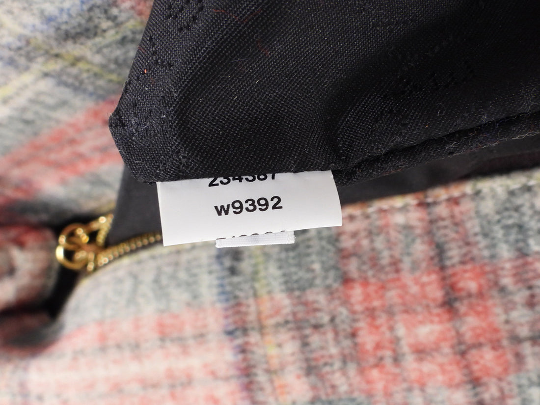 Stella McCartney Plaid Brushed Wool Falabella Shoulder Bag