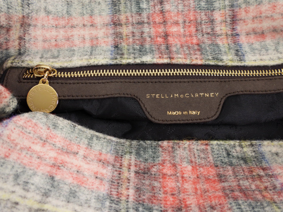 Stella McCartney Plaid Brushed Wool Falabella Shoulder Bag