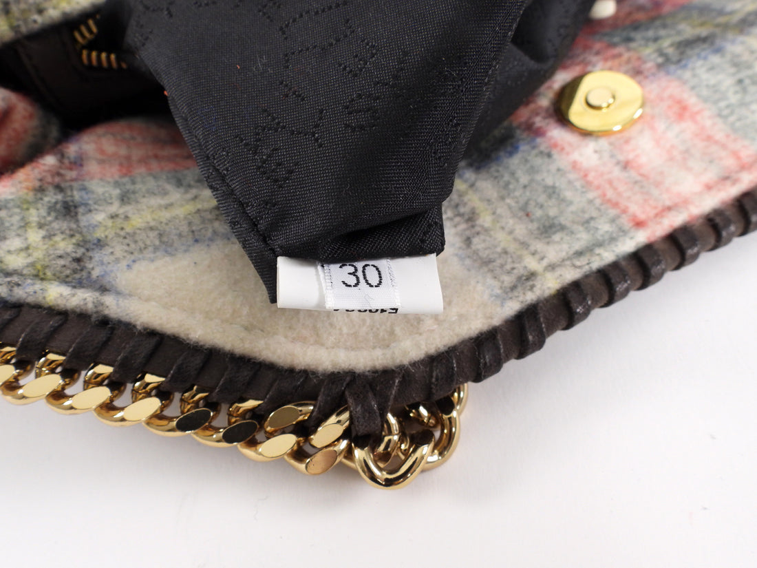 Stella McCartney Plaid Brushed Wool Falabella Shoulder Bag
