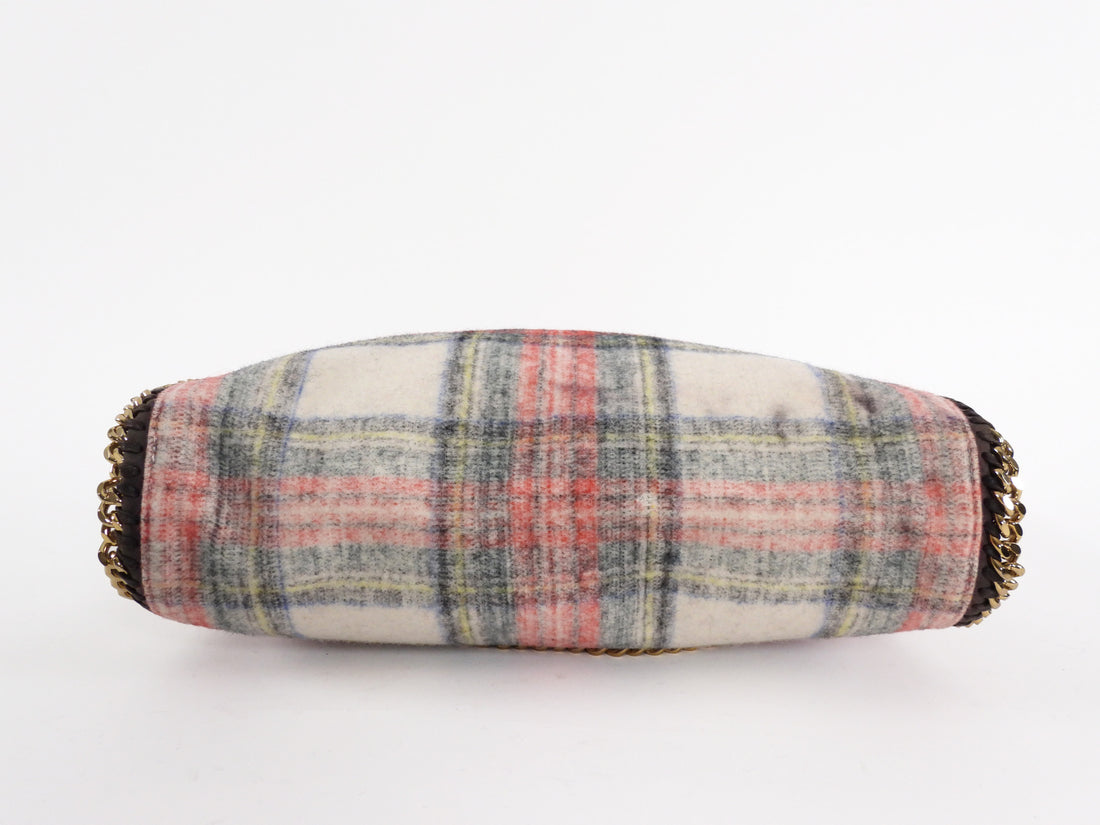 Stella McCartney Plaid Brushed Wool Falabella Shoulder Bag