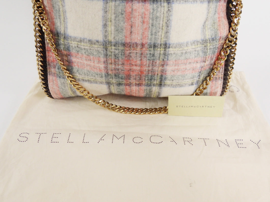 Stella McCartney Plaid Brushed Wool Falabella Shoulder Bag