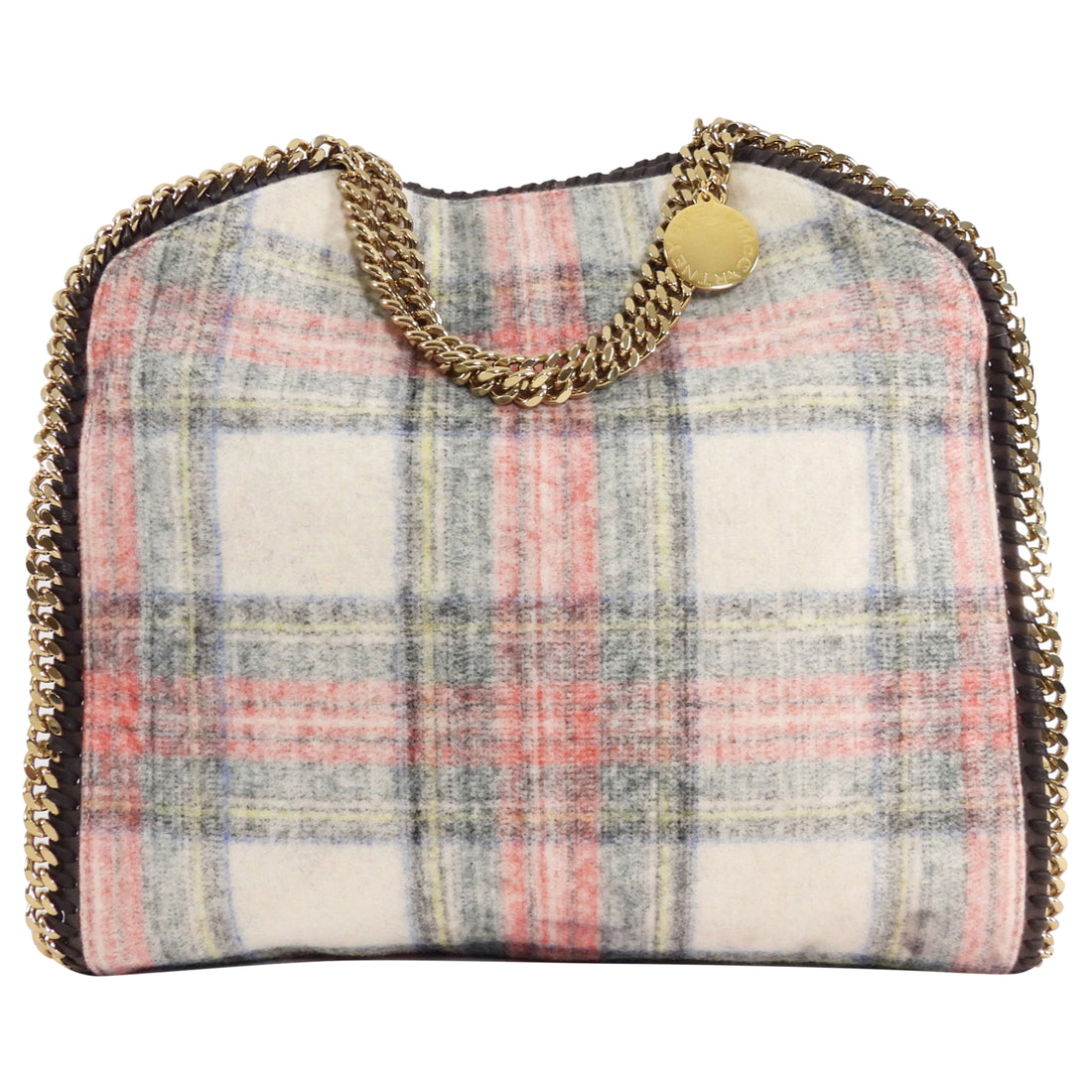 Stella McCartney Plaid Brushed Wool Falabella Shoulder Bag