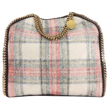 Stella McCartney Plaid Brushed Wool Falabella Shoulder Bag