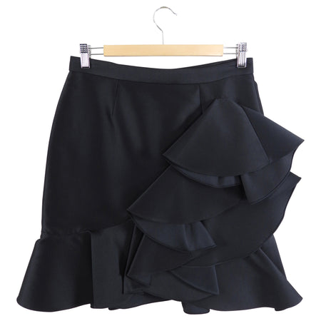 Stella McCartney Black Ruffle Skirt - IT42 / USA 8 / M