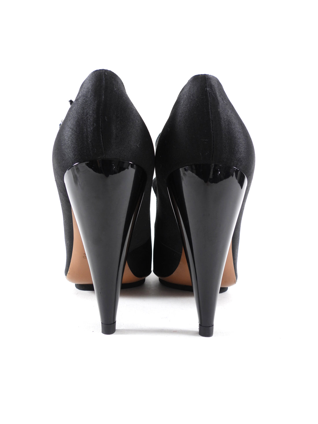 Lanvin 2007 Peau de Soie Black Double Strap Pumps - 38