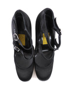 Lanvin 2007 Peau de Soie Black Double Strap Pumps - 38