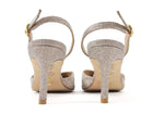 Stuart Weitzman Champaign  Julia 75 Glitter Textile Slingback pointed Pump