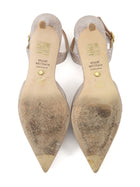 Stuart Weitzman Champaign  Julia 75 Glitter Textile Slingback pointed Pump