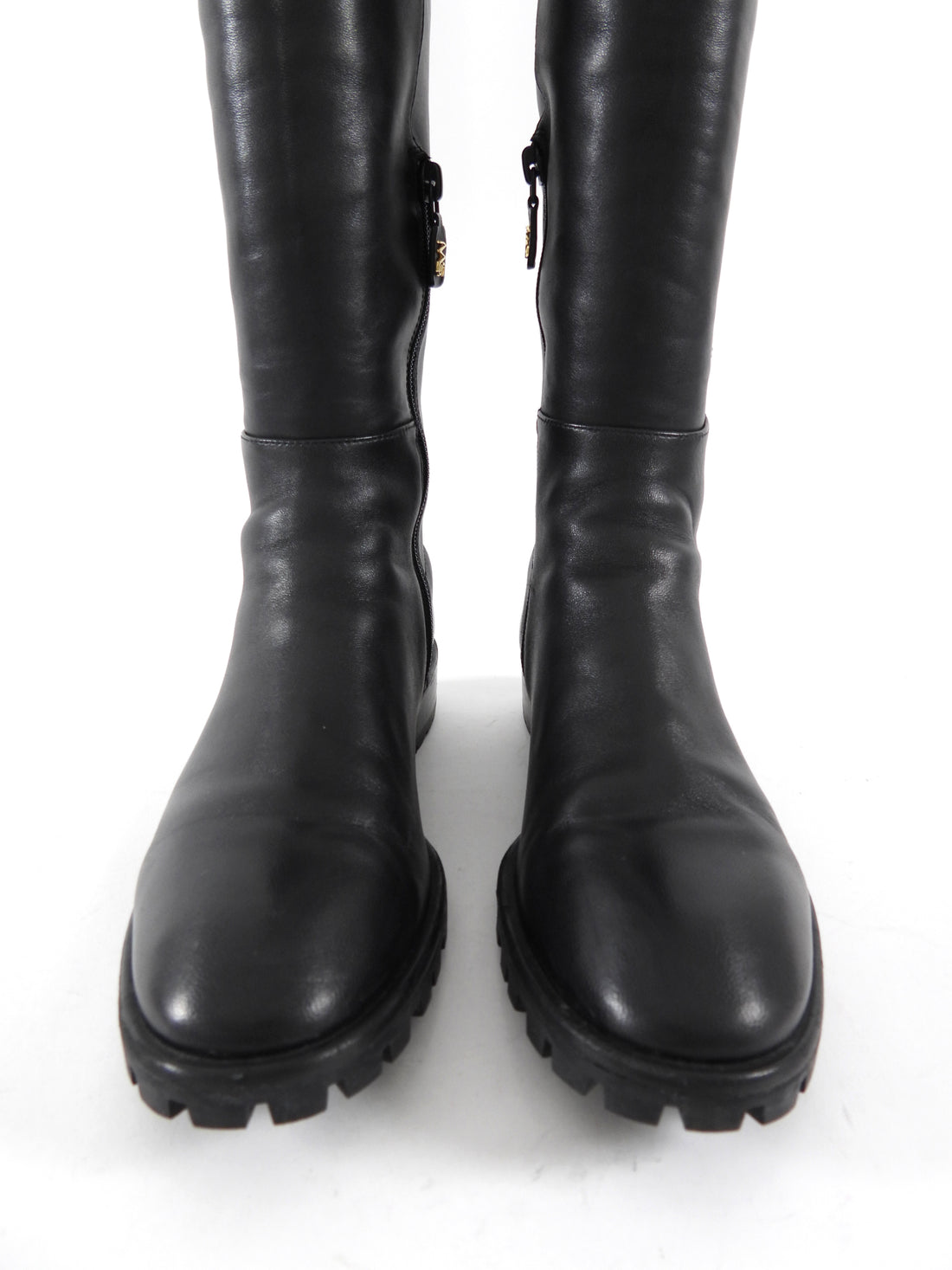 Stuart Weitzman Black Leather Tall Flat Boots - 7.5