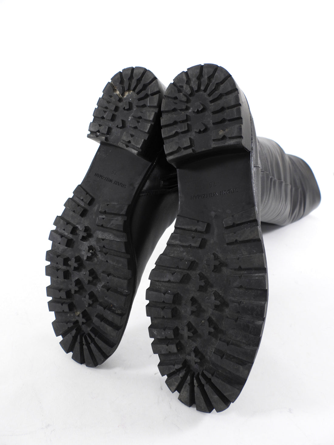 Stuart Weitzman Black Leather Tall Flat Boots - 7.5