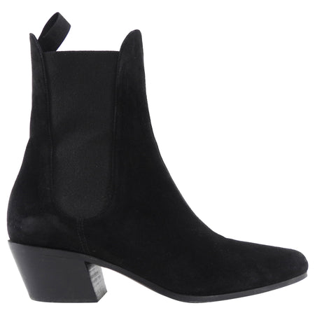 Khaite Black Suede Saratoga Ankle Boot - 37