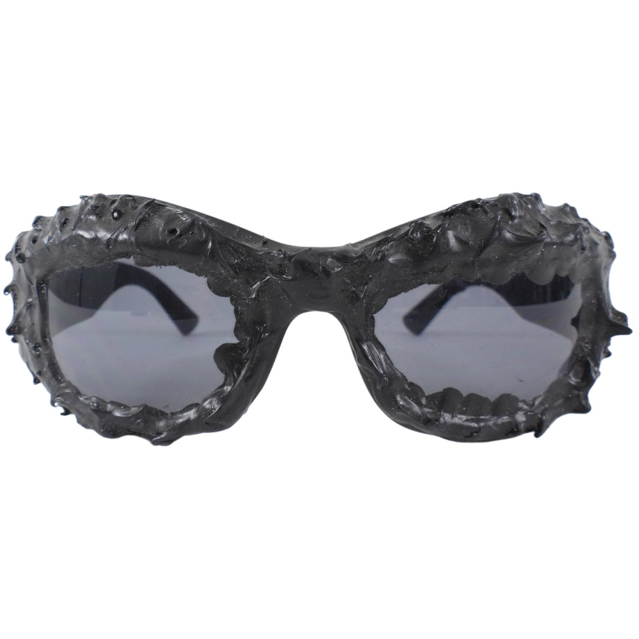 No Label Black Wrap Rubberized Sunglasses