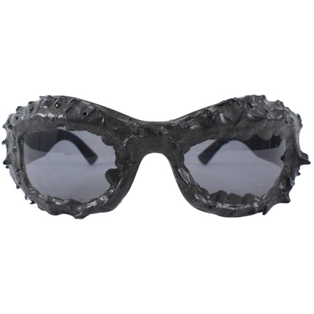 No Label Black Wrap Rubberized Sunglasses