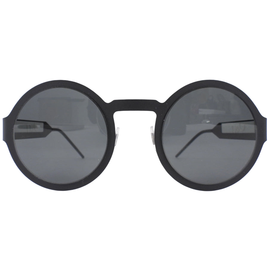 Dolce and  Gabbana DG 2234 Logo Black Matte Metal Round Frame Sunglasses