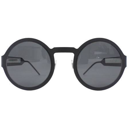 Dolce and  Gabbana DG 2234 Logo Black Matte Metal Round Frame Sunglasses