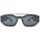 Versace MOD 2235 Medusa Icon Black Translucent Acetate and Goldtone Rectangle Sunglasses