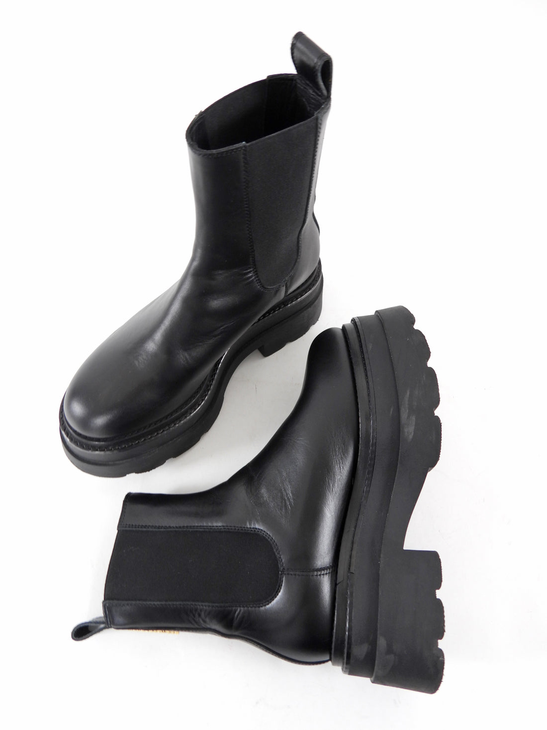 Alexander Wang Black Leather Carter Platform Boots - 37