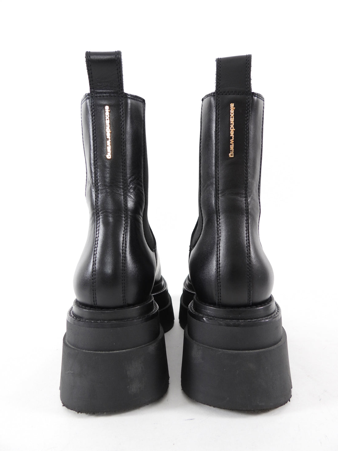 Alexander Wang Black Leather Carter Platform Boots - 37