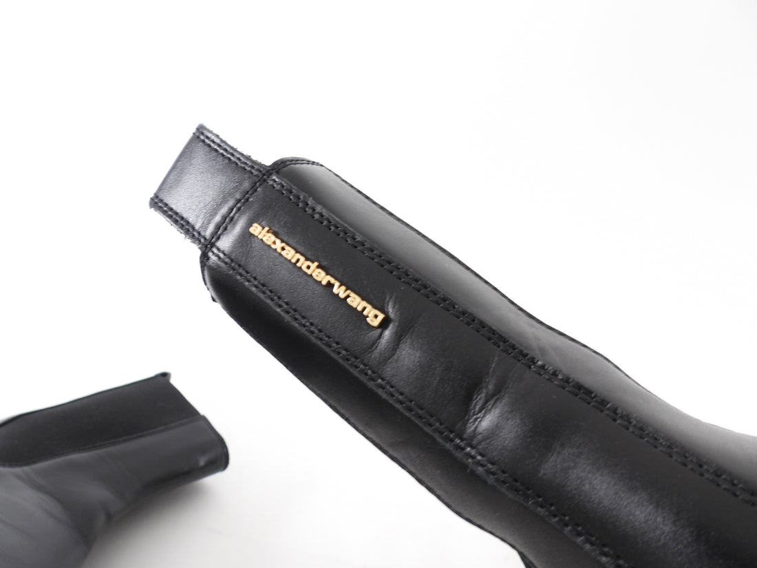 Alexander Wang Black Leather Carter Platform Boots - 37