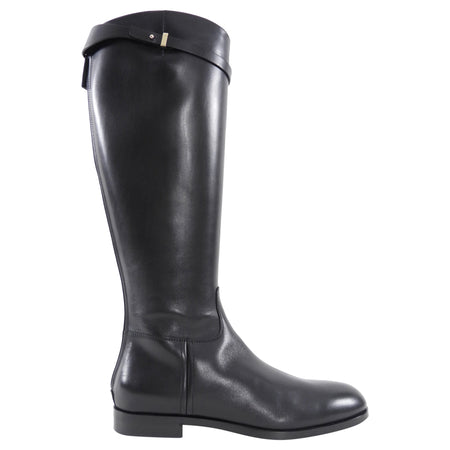 Giorgio Armani Black Smooth Leather Riding Boots - 40