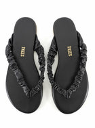 Tkees Black Scrunch Leather Savanna Thong Sandals - US 7 /  EU 38