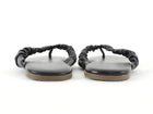 Tkees Black Scrunch Leather Savanna Thong Sandals - US 7 /  EU 38