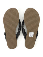 Tkees Black Scrunch Leather Savanna Thong Sandals - US 7 /  EU 38