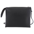 The Row Black Leather Nu Mini Twin Crossbody Zip Bag