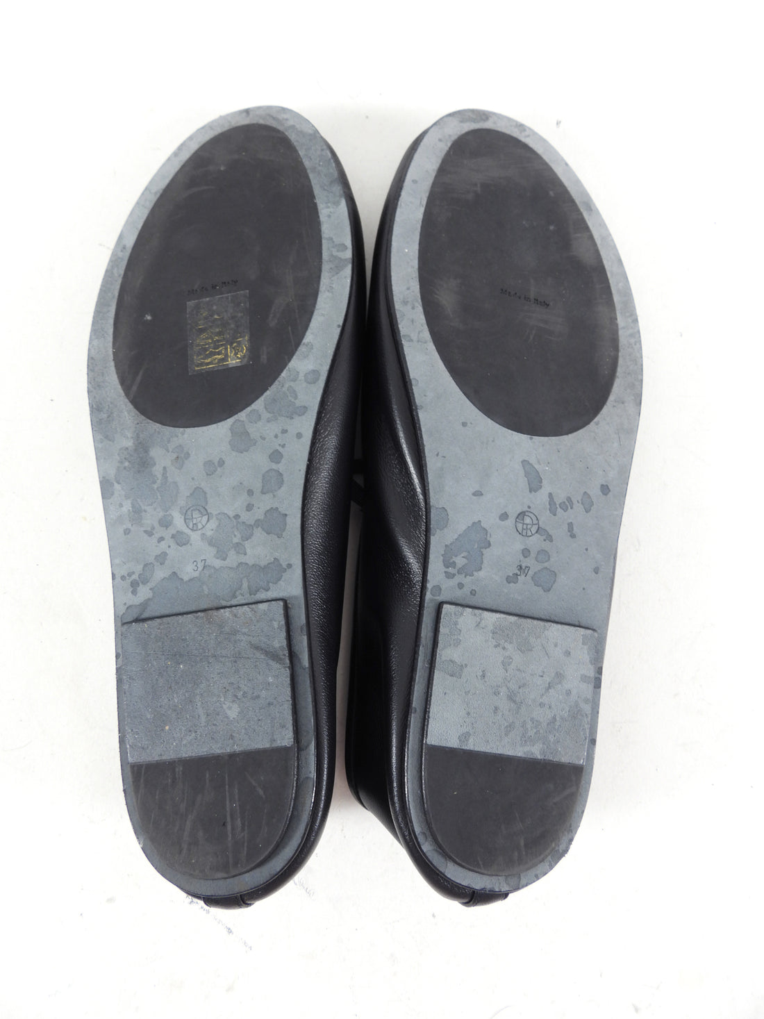 The Row Black Leather Ballet Flat - 37