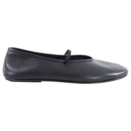The Row Black Leather Ballet Flat - 37
