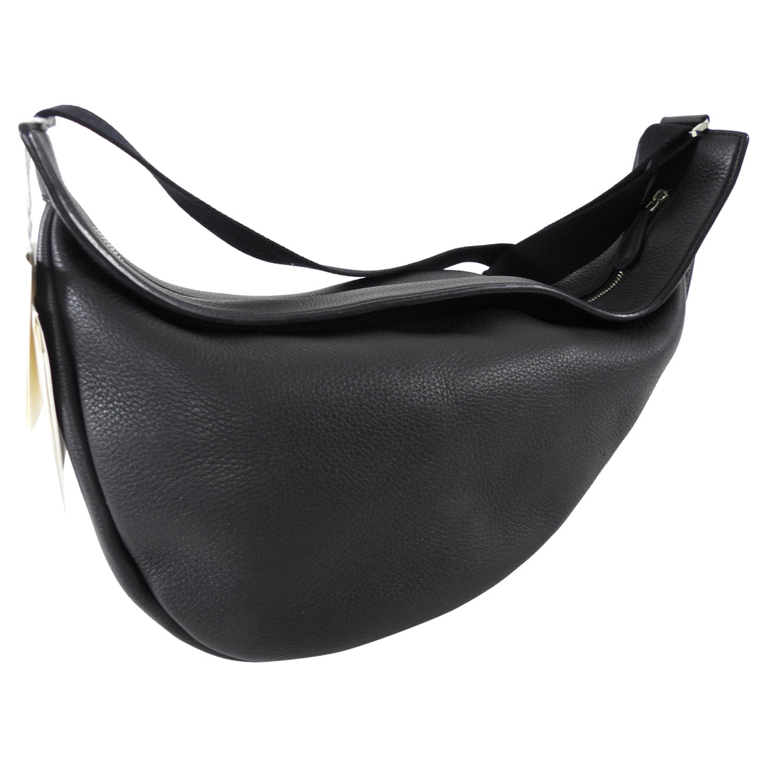 The Row Black Leather Slouchy Banana Bag